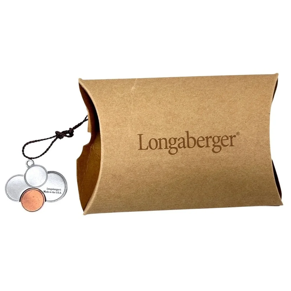Longaberger Father's Day POCKET CHANGE Basket w/Lid‎ Protector Leather Trim 2003